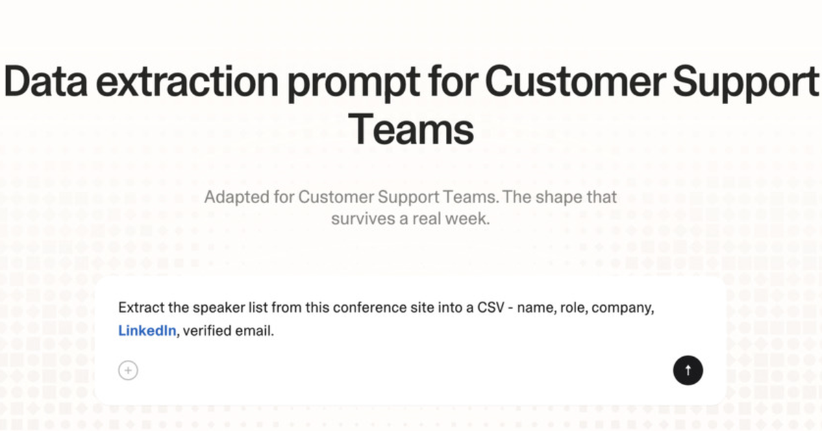 Data extraction prompt for customer support teams