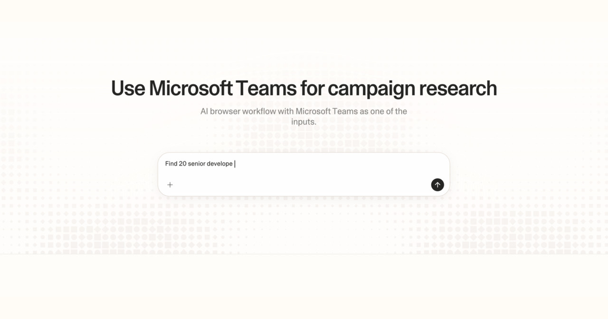 Diagram of Strawberry AI browser workflow using Microsoft Teams for campaign research