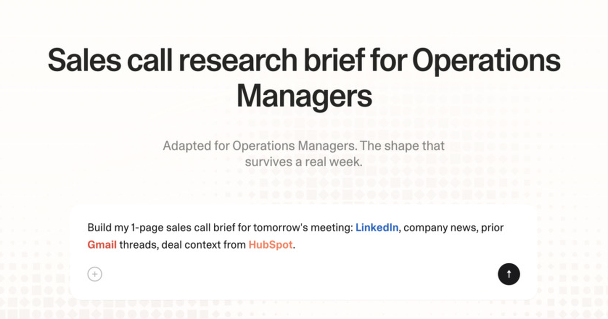 Sales call research brief for operations managers
