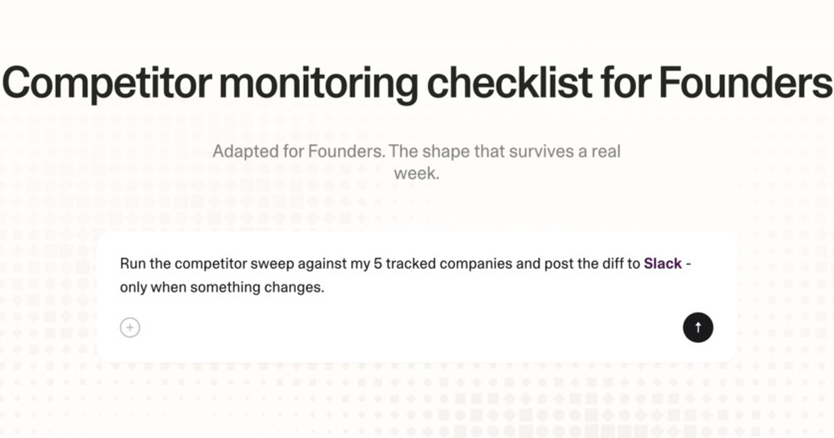 Competitor monitoring checklist for founders