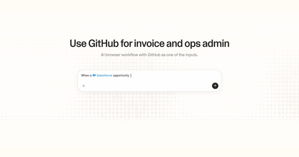 Diagram of Strawberry AI browser workflow using GitHub for invoice and ops admin