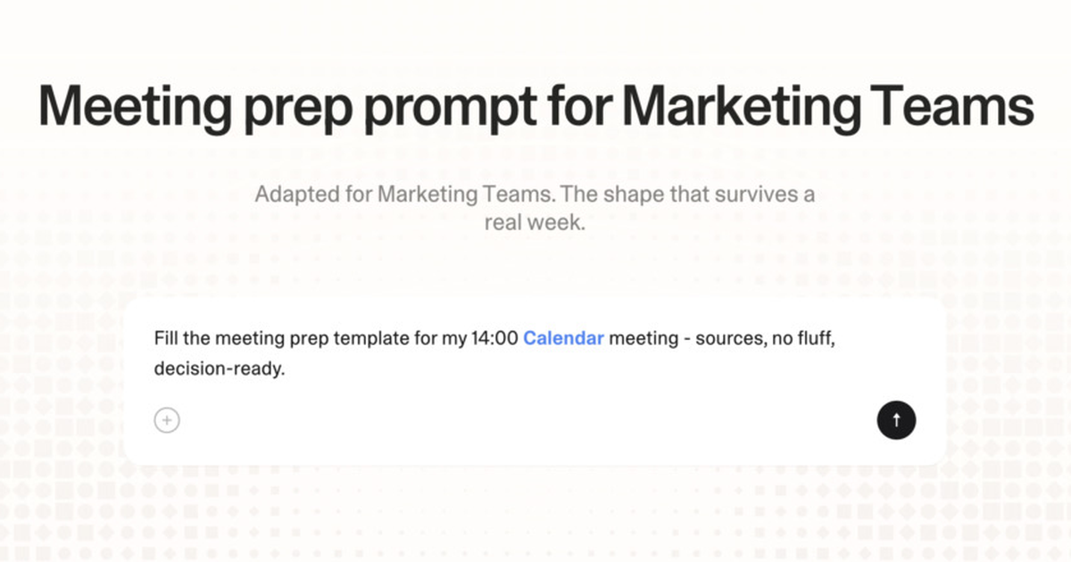 Meeting prep prompt for marketing teams