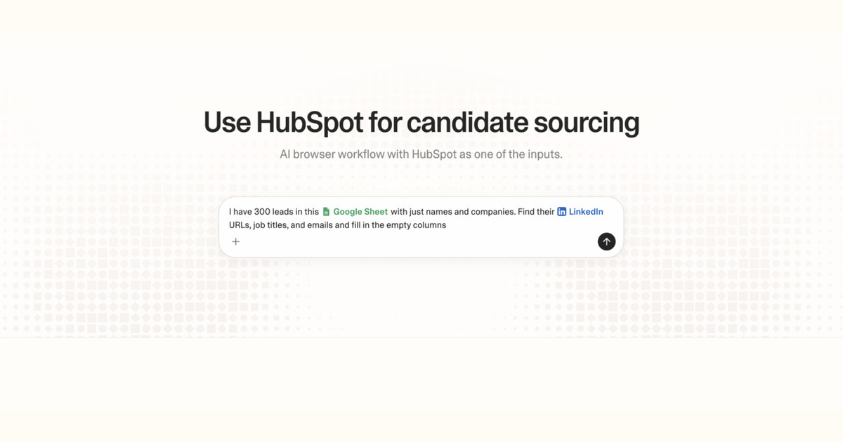 Diagram of Strawberry AI browser workflow using HubSpot for candidate sourcing