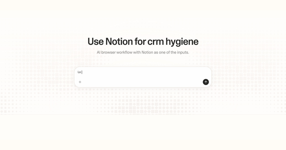 Diagram of Strawberry AI browser workflow using Notion for CRM hygiene