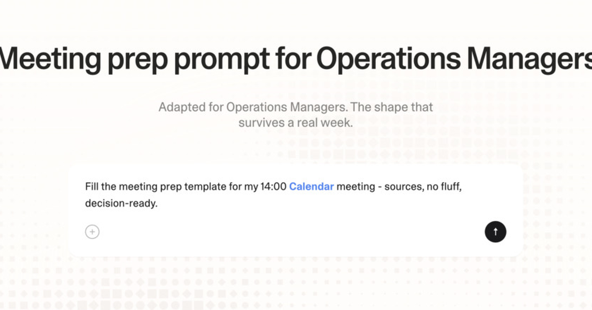 Meeting prep prompt for operations managers