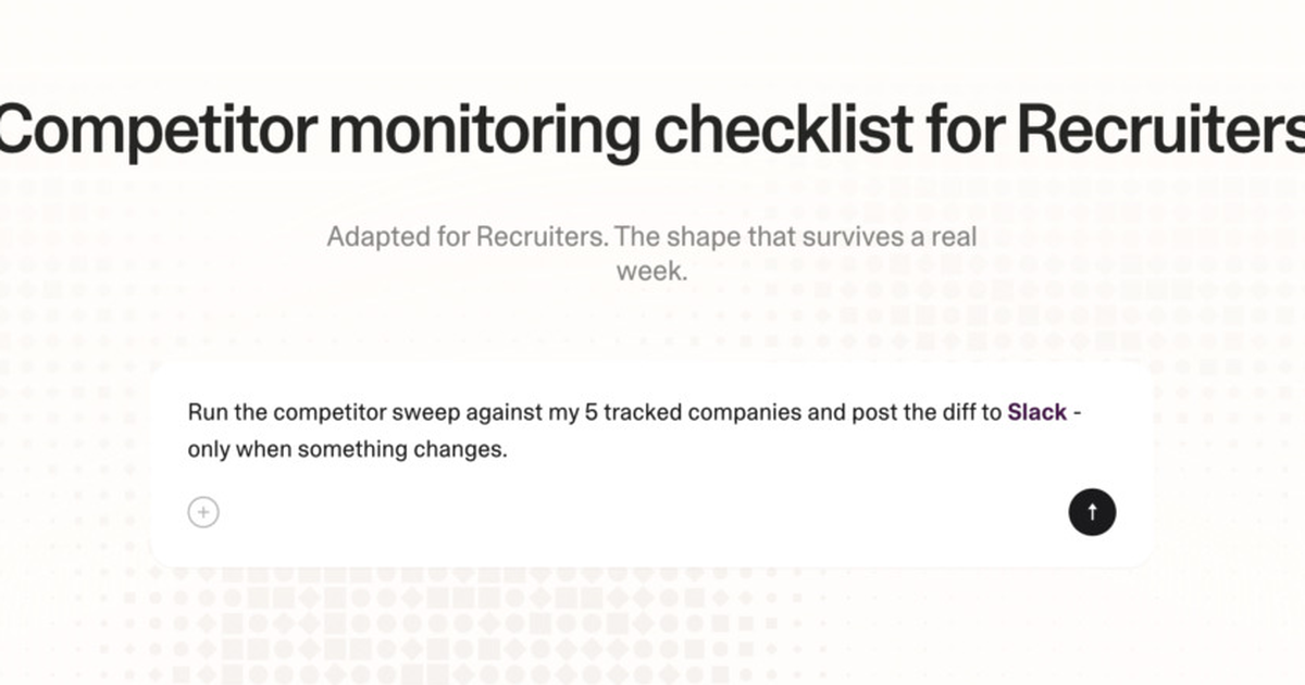 Competitor monitoring checklist for recruiters