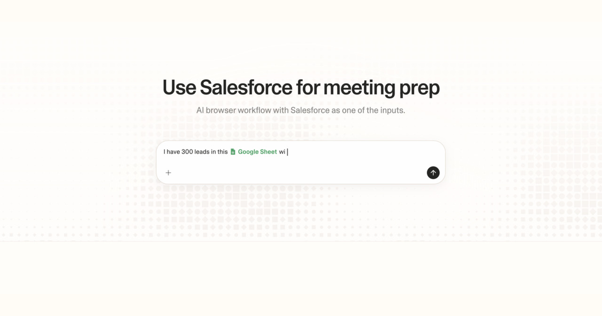 Diagram of Strawberry AI browser workflow using Salesforce for meeting prep