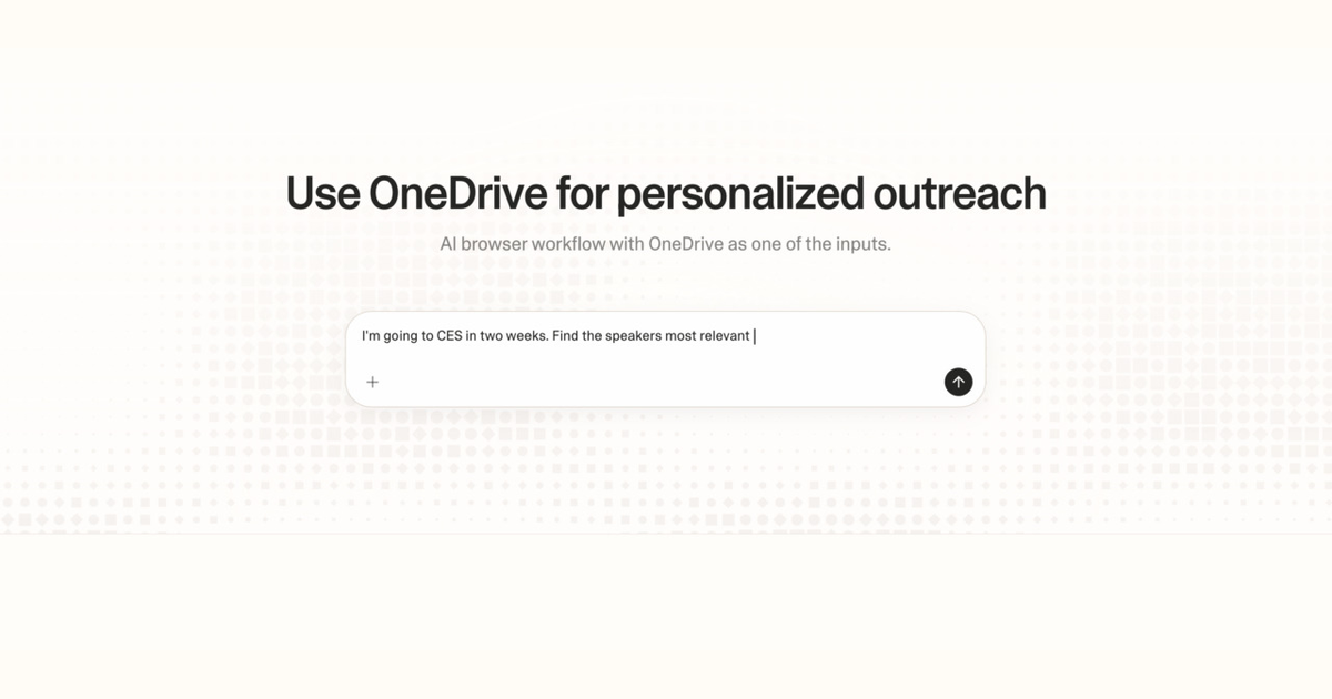 Diagram of Strawberry AI browser workflow using OneDrive for personalized outreach