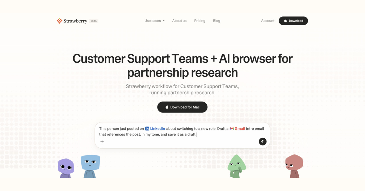 How customer support teams use Strawberry for partnership research