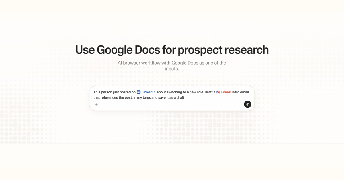 Diagram of Strawberry AI browser workflow using Google Docs for prospect research