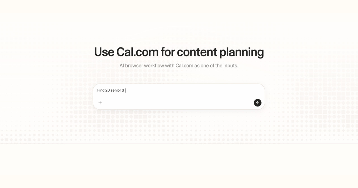 Diagram of Strawberry AI browser workflow using Cal.com for content planning