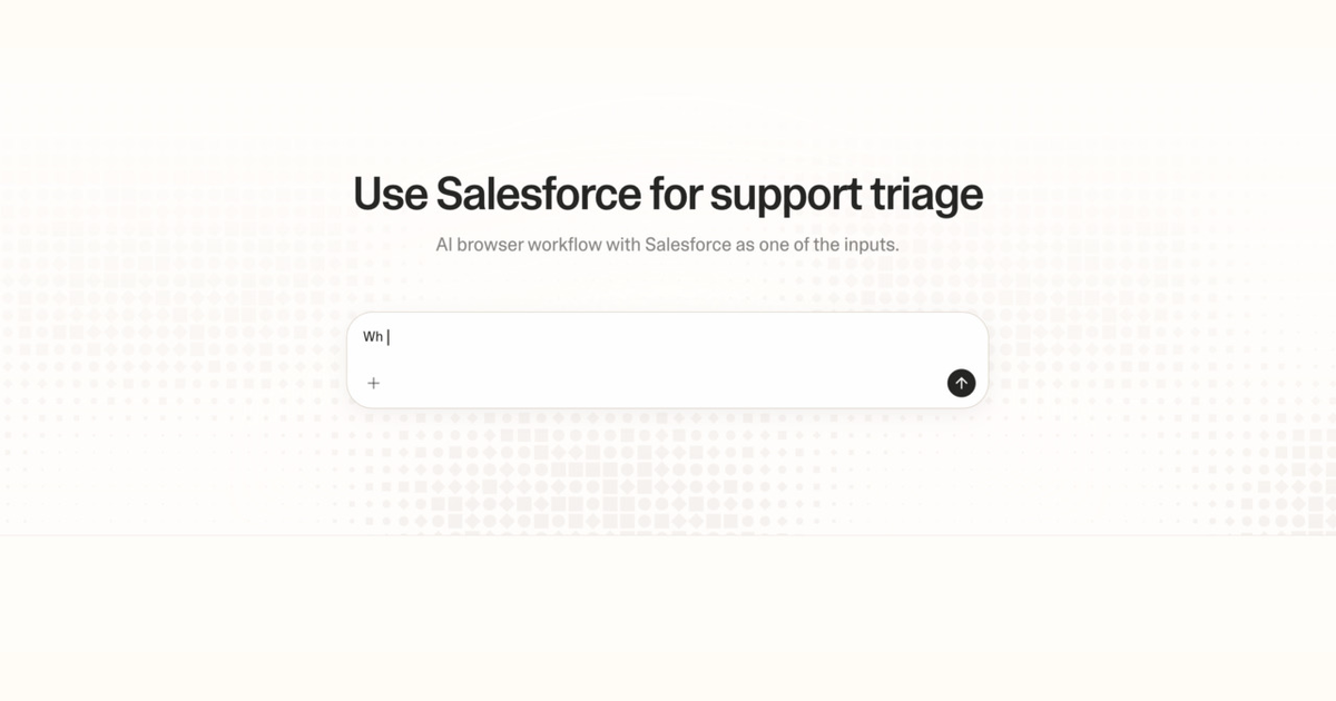 Diagram of Strawberry AI browser workflow using Salesforce for support triage