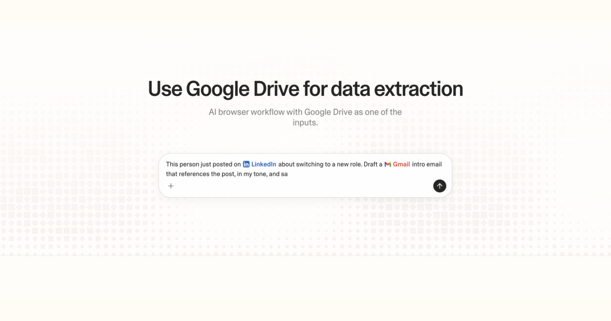 Diagram of Strawberry AI browser workflow using Google Drive for data extraction