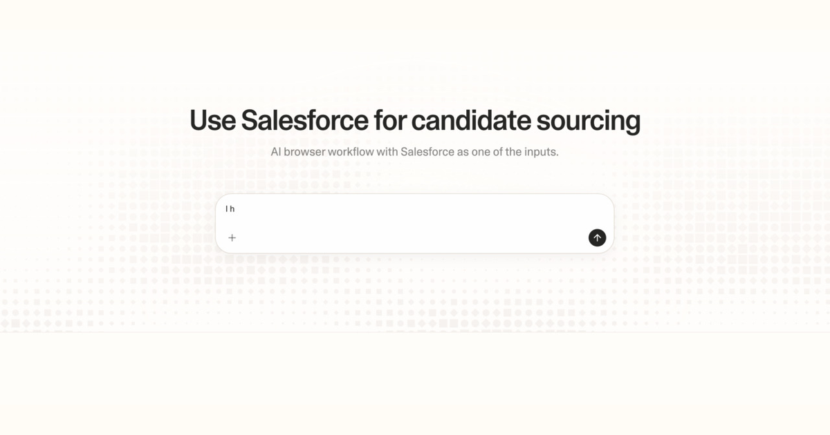 Diagram of Strawberry AI browser workflow using Salesforce for candidate sourcing