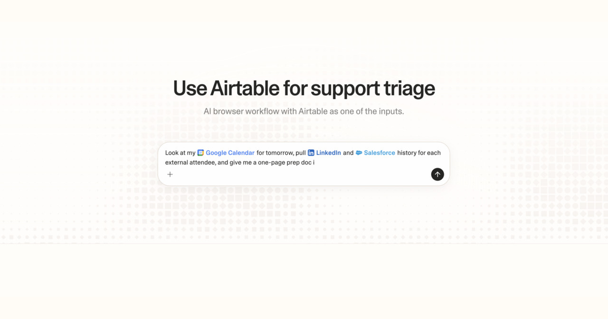 Diagram of Strawberry AI browser workflow using Airtable for support triage