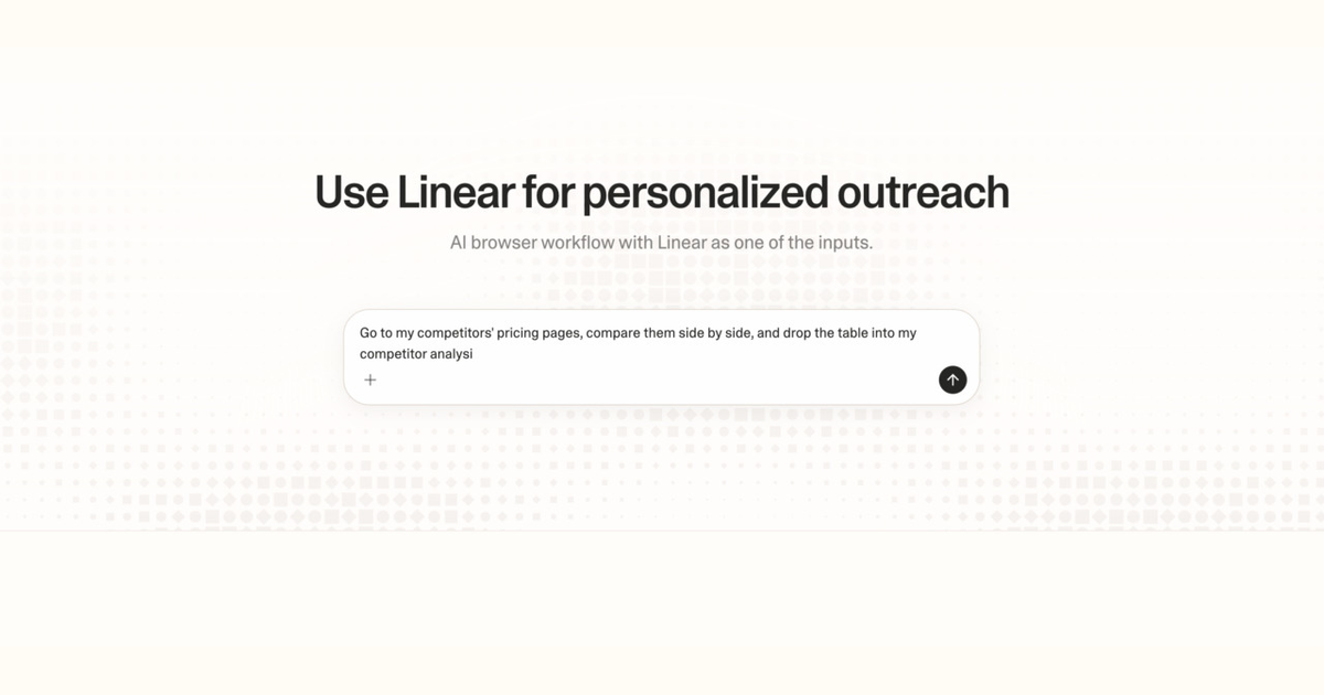 Diagram of Strawberry AI browser workflow using Linear for personalized outreach