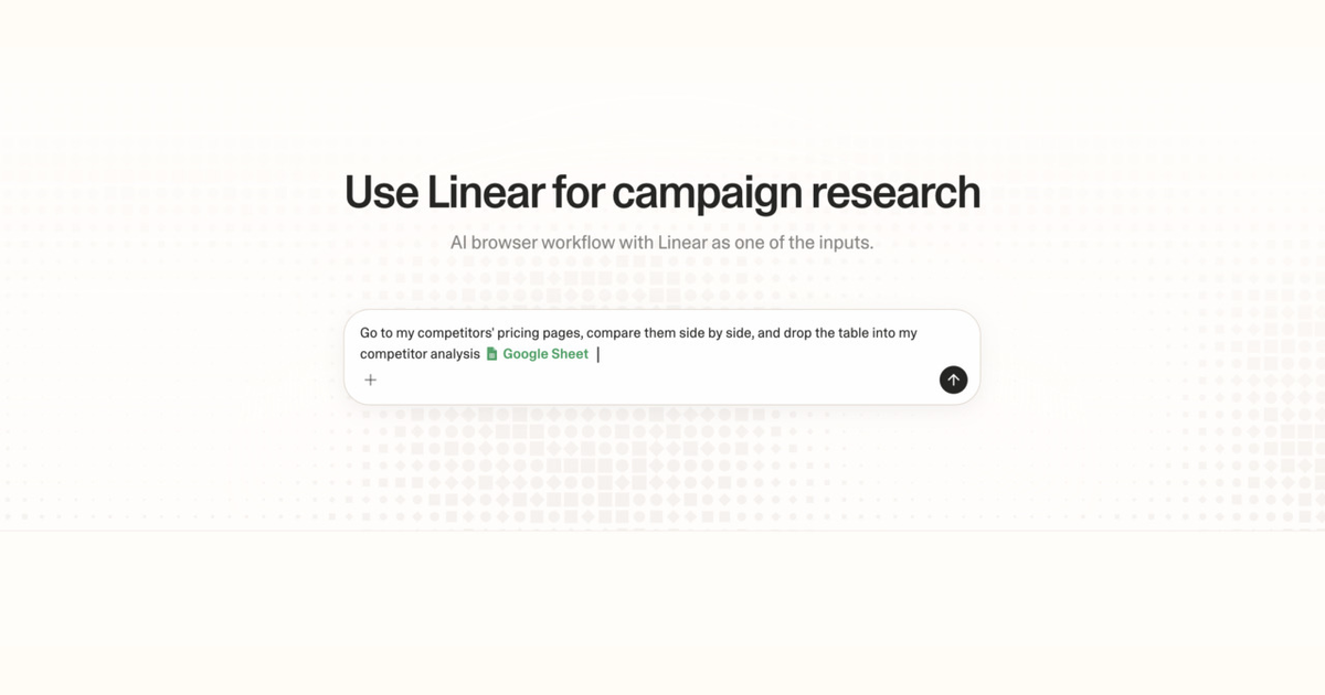 Diagram of Strawberry AI browser workflow using Linear for campaign research