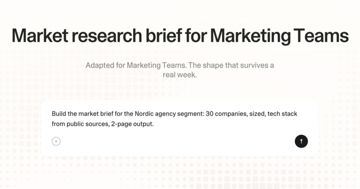 Market research brief for marketing teams