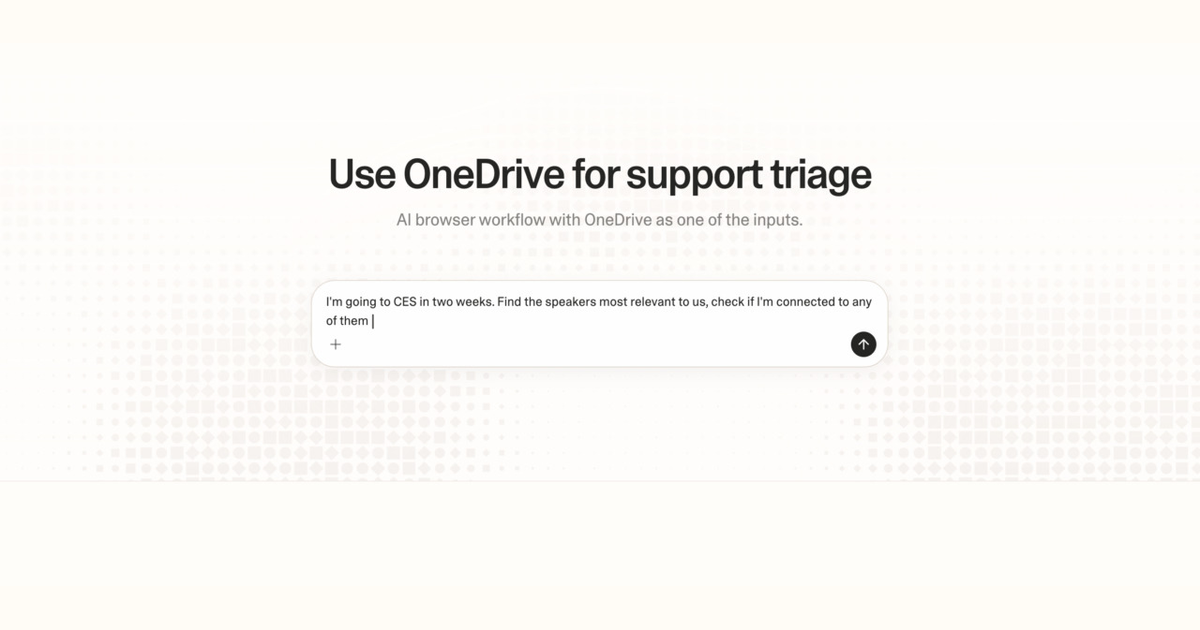Diagram of Strawberry AI browser workflow using OneDrive for support triage