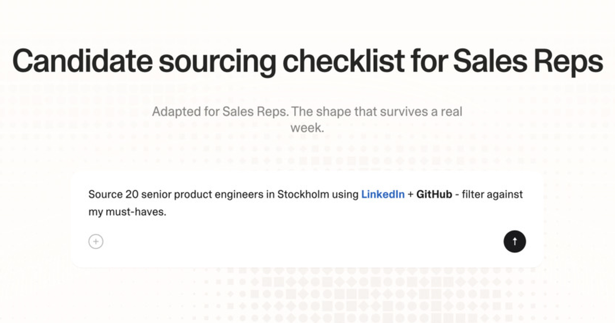 Candidate sourcing checklist for sales reps