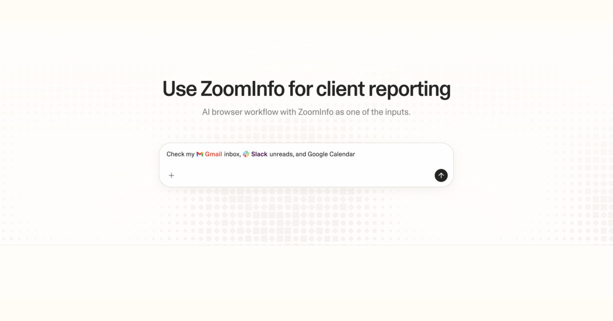 Diagram of Strawberry AI browser workflow using ZoomInfo for client reporting