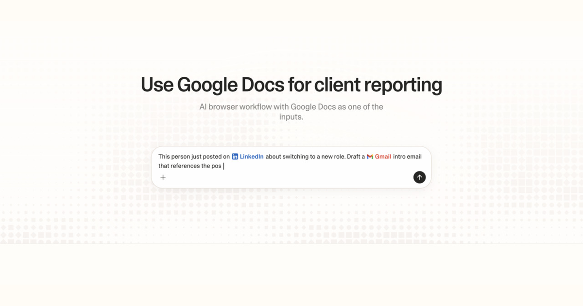 Diagram of Strawberry AI browser workflow using Google Docs for client reporting
