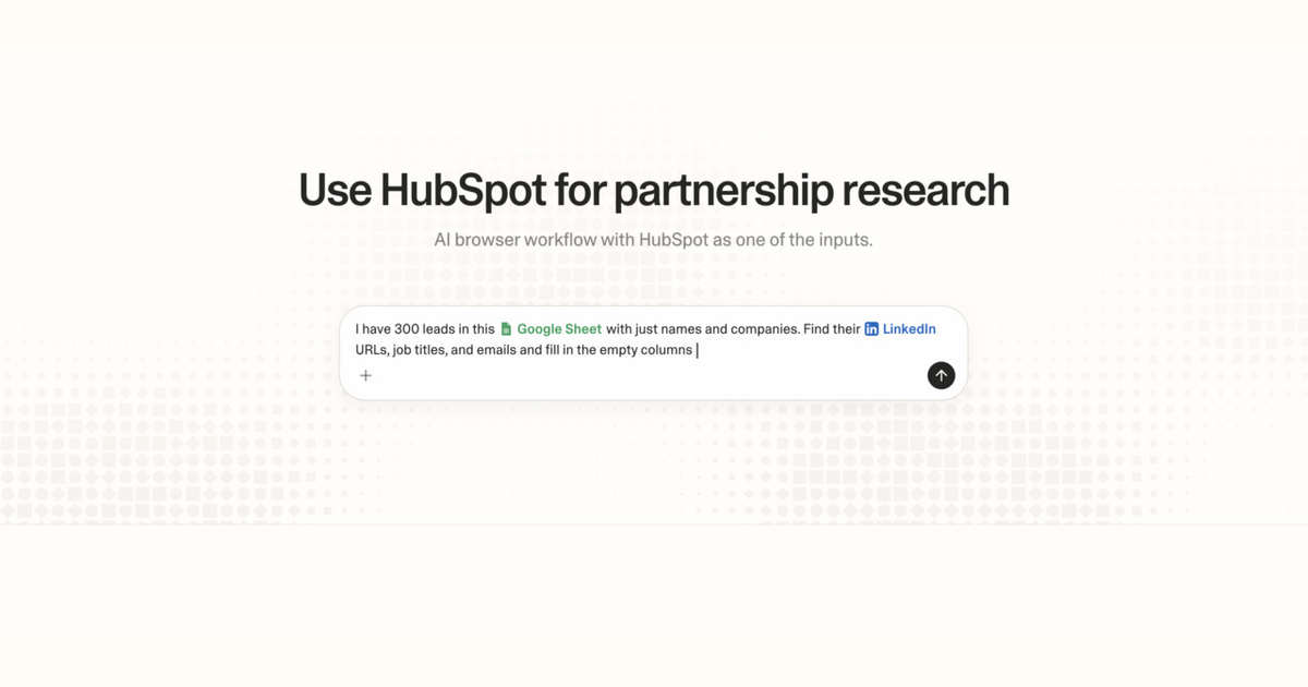 Diagram of Strawberry AI browser workflow using HubSpot for partnership research