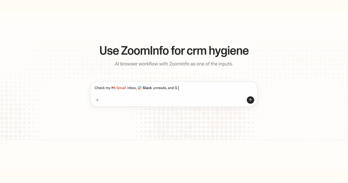 Diagram of Strawberry AI browser workflow using ZoomInfo for CRM hygiene