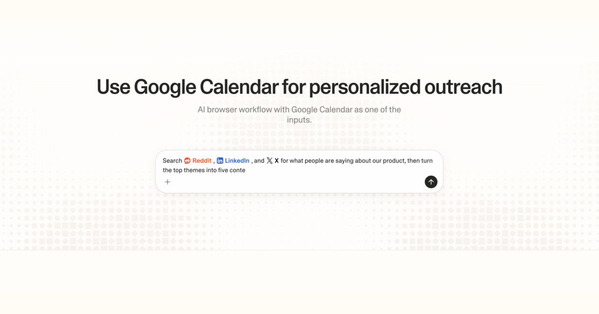 Diagram of Strawberry AI browser workflow using Google Calendar for personalized outreach