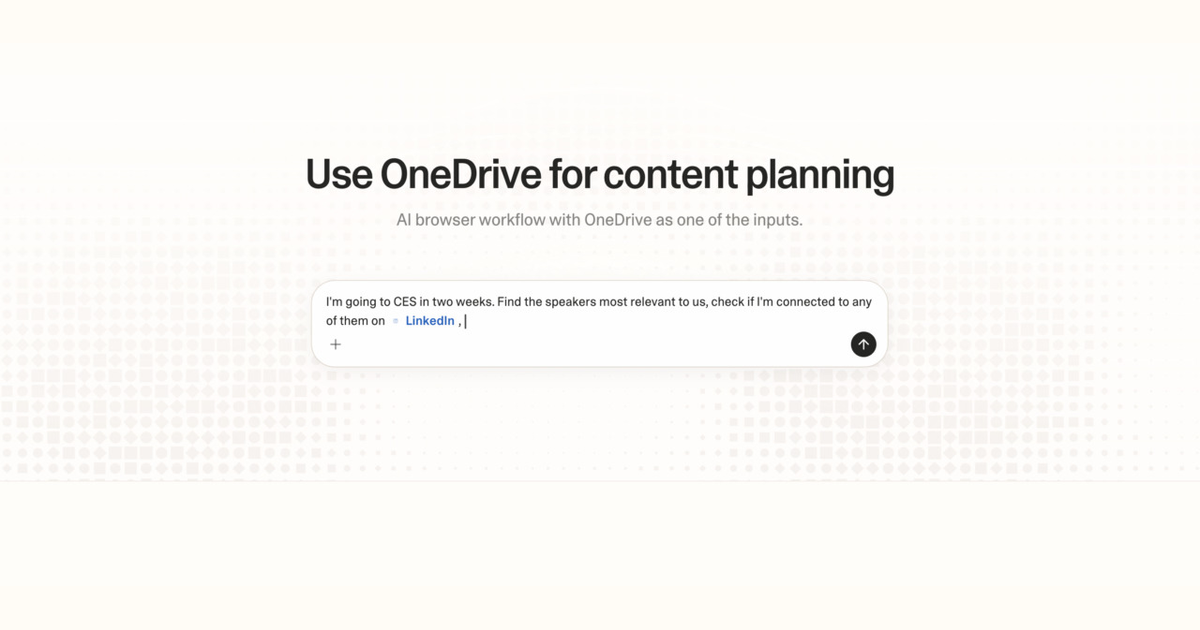 Diagram of Strawberry AI browser workflow using OneDrive for content planning