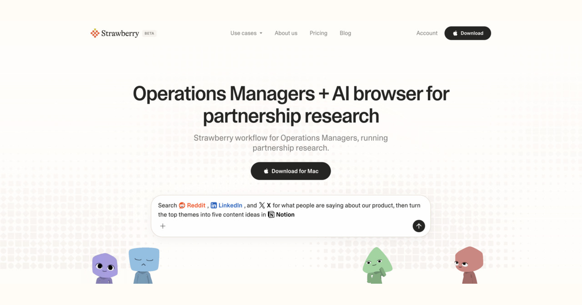 How operations managers use Strawberry for partnership research