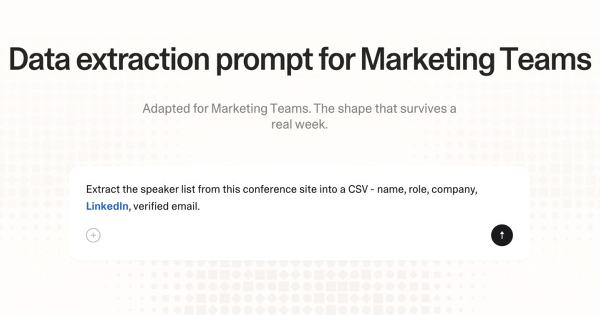 Data extraction prompt for marketing teams