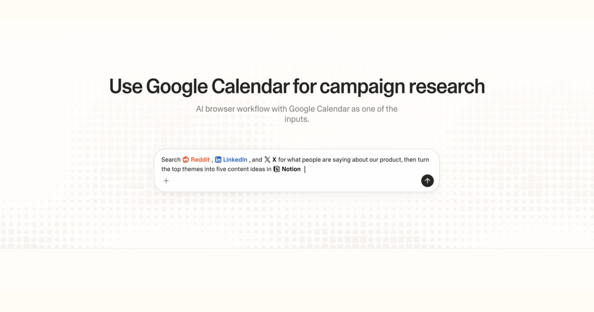 Diagram of Strawberry AI browser workflow using Google Calendar for campaign research