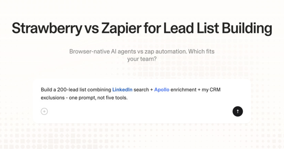 Strawberry vs Zapier for lead list building