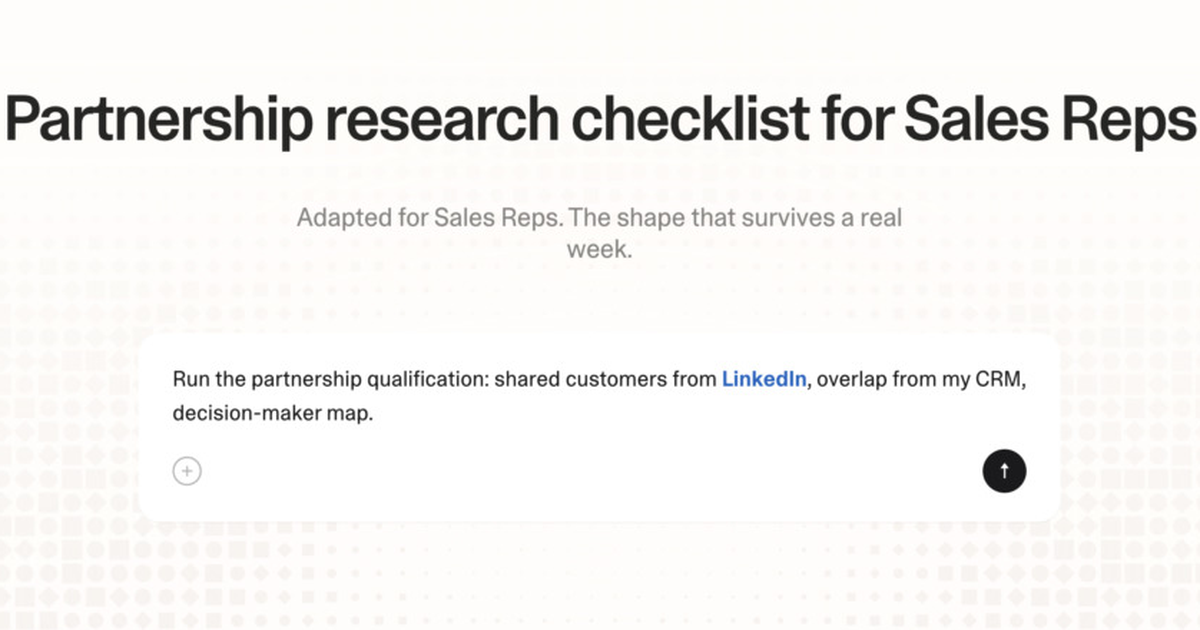 Partnership research checklist for sales reps