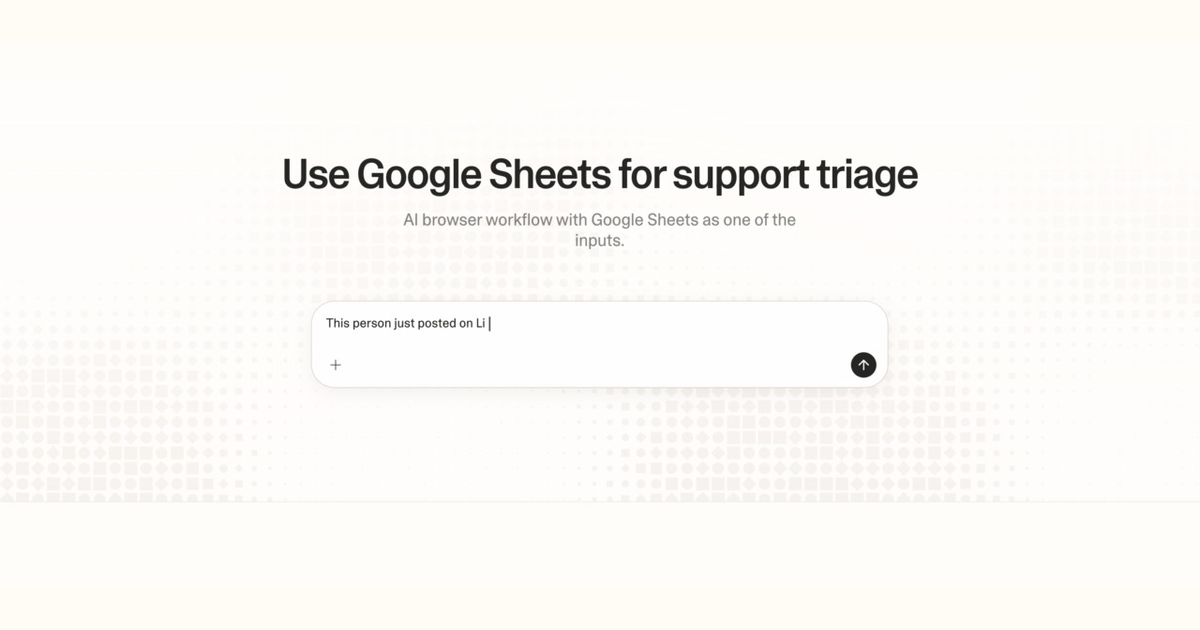 Diagram of Strawberry AI browser workflow using Google Sheets for support triage