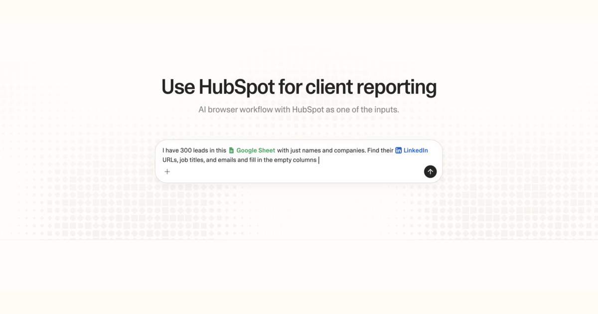 Diagram of Strawberry AI browser workflow using HubSpot for client reporting