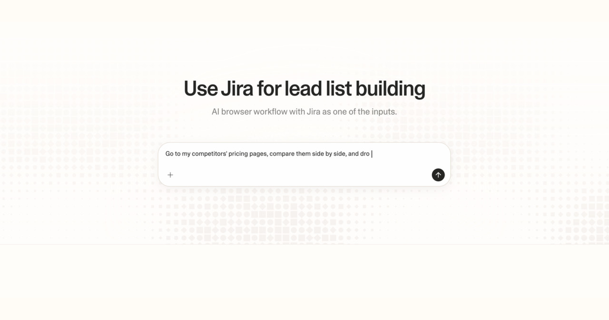 Diagram of Strawberry AI browser workflow using Jira for lead list building