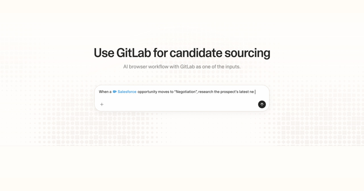 Diagram of Strawberry AI browser workflow using GitLab for candidate sourcing