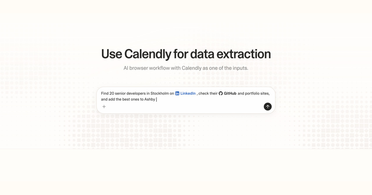 Diagram of Strawberry AI browser workflow using Calendly for data extraction