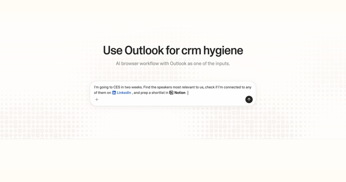 Diagram of Strawberry AI browser workflow using Outlook for CRM hygiene
