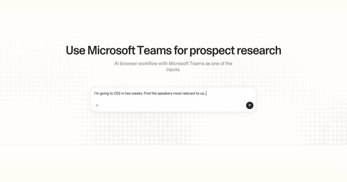 Diagram of Strawberry AI browser workflow using Microsoft Teams for prospect research