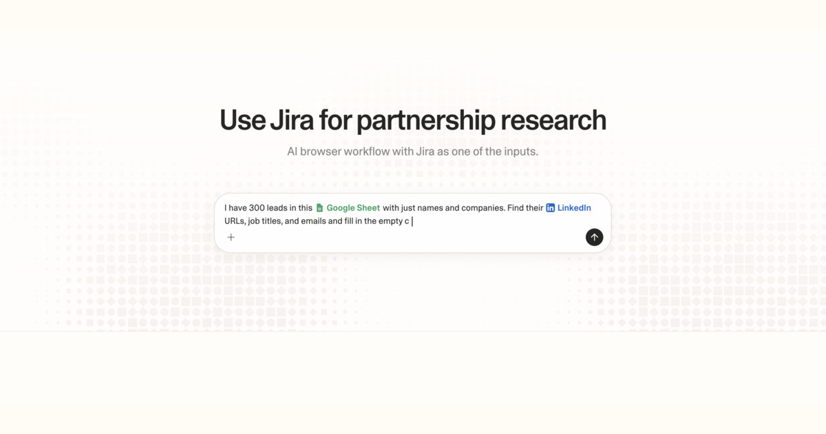Diagram of Strawberry AI browser workflow using Jira for partnership research