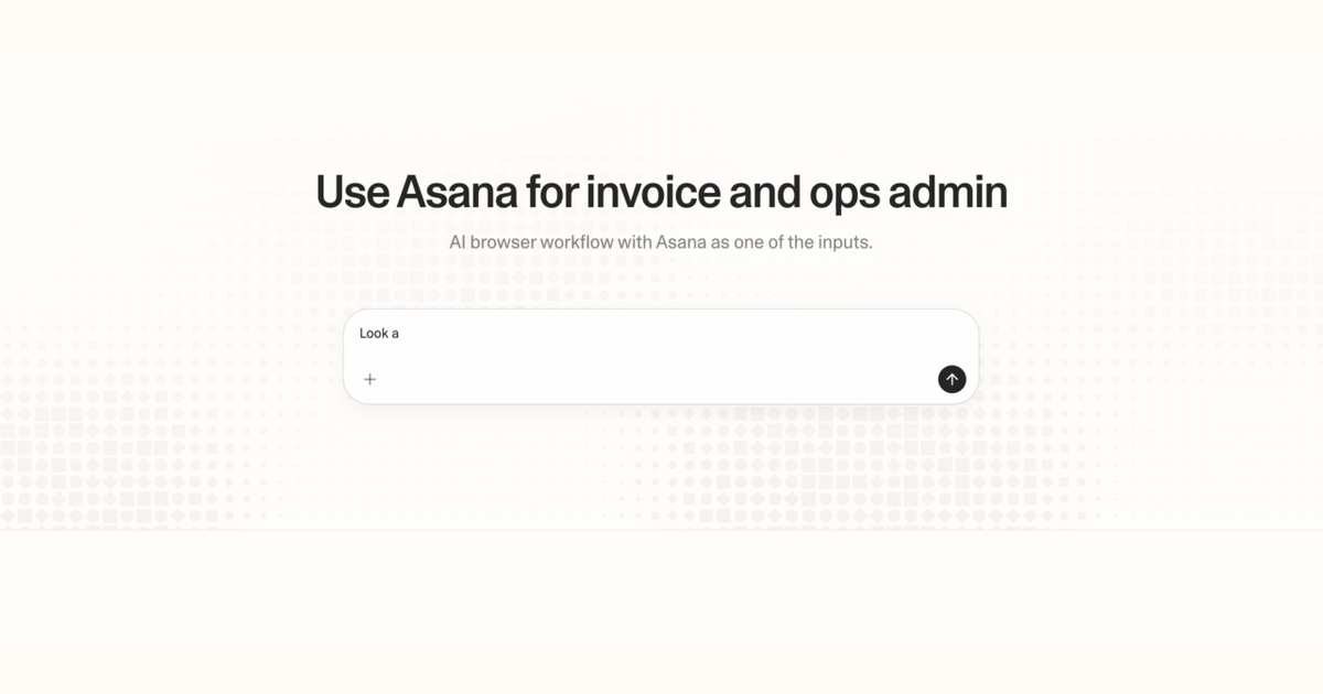 Diagram of Strawberry AI browser workflow using Asana for invoice and ops admin