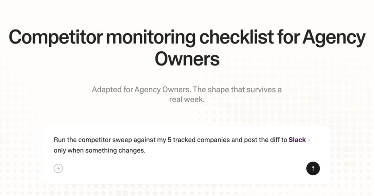 Competitor monitoring checklist for agency owners