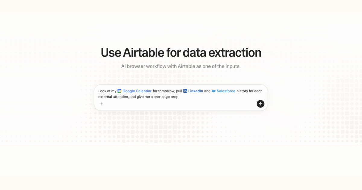 Diagram of Strawberry AI browser workflow using Airtable for data extraction
