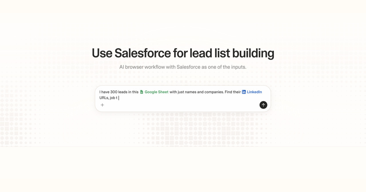 Diagram of Strawberry AI browser workflow using Salesforce for lead list building