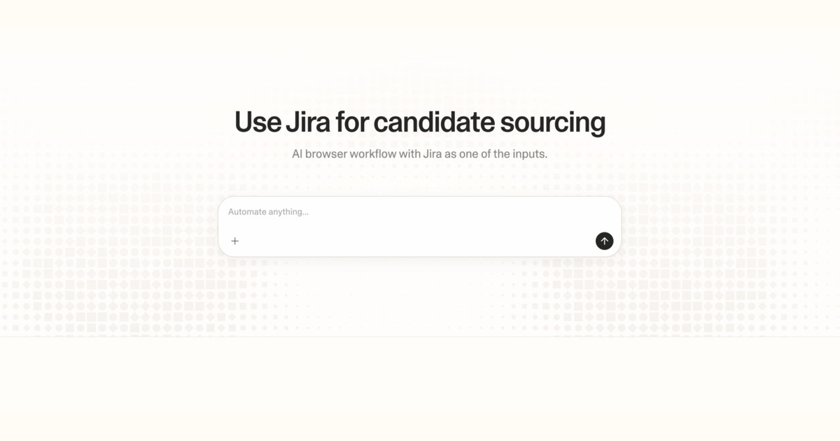Diagram of Strawberry AI browser workflow using Jira for candidate sourcing