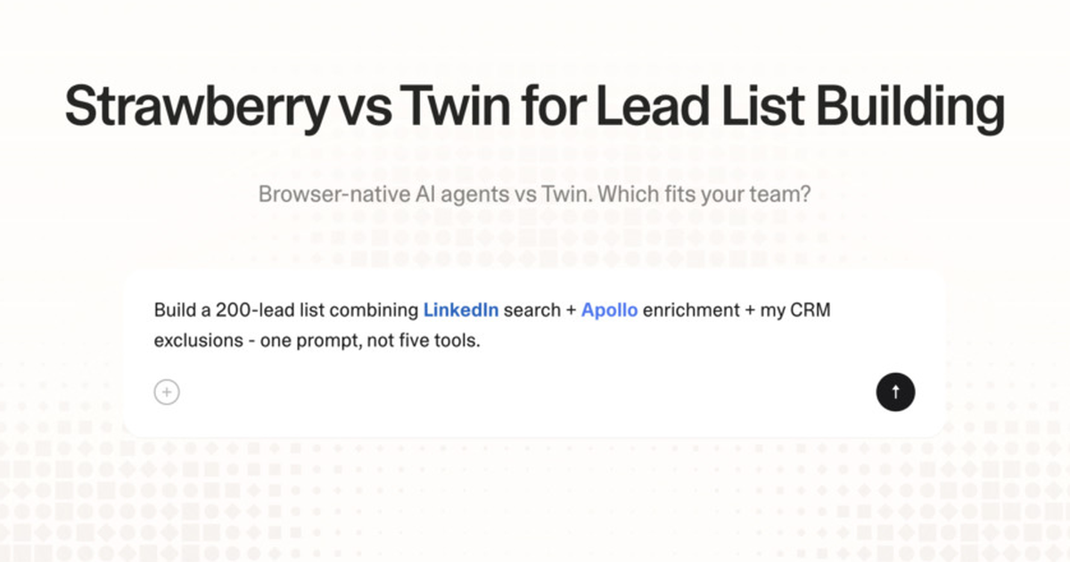 Strawberry vs Twin for lead list building