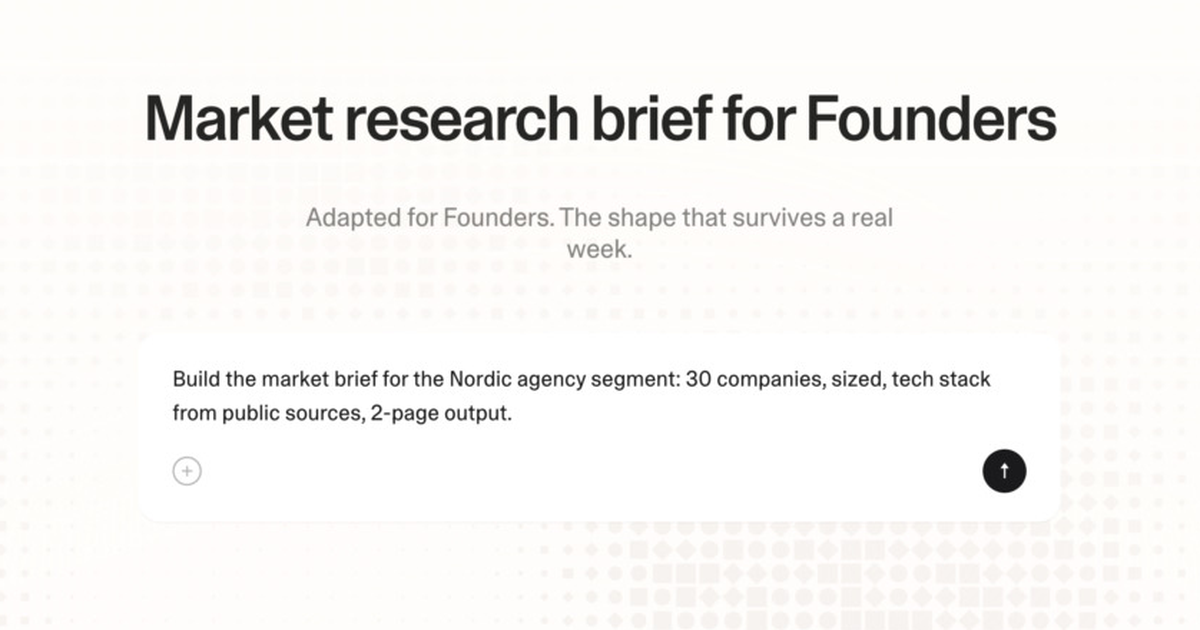Market research brief for founders